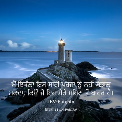 Picture 03 - ਗਿਣਤੀ 11:14 PANIRV - ਮੈਂ ਇਕੱਲਾ ਇਸ ਸਾਰੀ - Bible Verse Picture