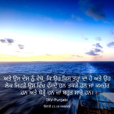 Picture 03 - ਗਿਣਤੀ 13:18 PANIRV - ਅਤੇ ਉਸ ਦੇਸ ਨੂੰ - Bible Verse Picture