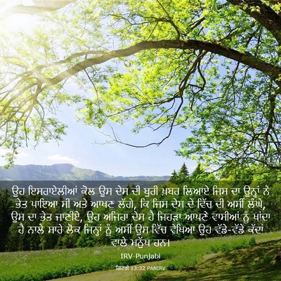 Picture 03 - ਗਿਣਤੀ 13:32 PANIRV - ਉਹ ਇਸਰਾਏਲੀਆਂ ਕੋਲ - Bible Verse Picture