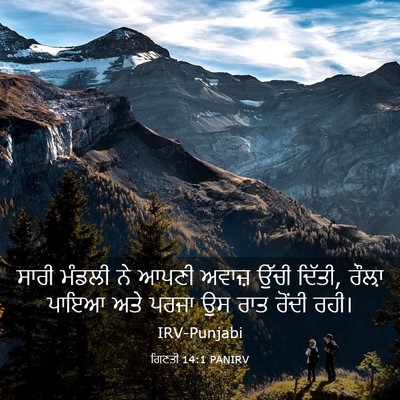 Picture 03 - ਗਿਣਤੀ 14:1 PANIRV - ਸਾਰੀ ਮੰਡਲੀ ਨੇ ਆਪਣੀ - Bible Verse Picture
