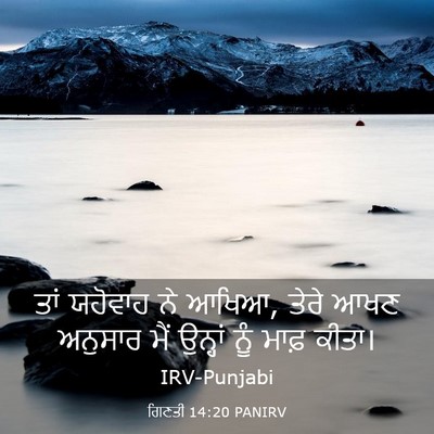 Picture 03 - ਗਿਣਤੀ 14:20 PANIRV - ਤਾਂ ਯਹੋਵਾਹ ਨੇ ਆਖਿਆ, - Bible Verse Picture