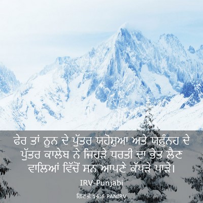 Picture 03 - ਗਿਣਤੀ 14:6 PANIRV - ਫੇਰ ਤਾਂ ਨੂਨ ਦੇ - Bible Verse Picture