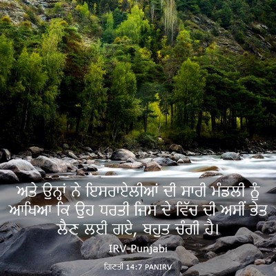 Picture 03 - ਗਿਣਤੀ 14:7 PANIRV - ਅਤੇ ਉਨ੍ਹਾਂ ਨੇ - Bible Verse Picture