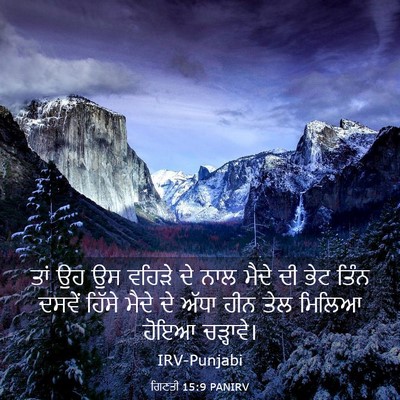 Picture 03 - ਗਿਣਤੀ 15:9 PANIRV - ਤਾਂ ਉਹ ਉਸ ਵਹਿੜੇ ਦੇ - Bible Verse Picture