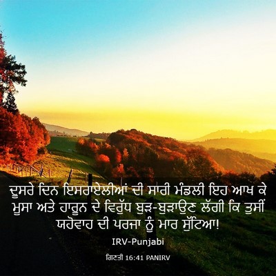 Picture 03 - ਗਿਣਤੀ 16:41 PANIRV - ਦੂਸਰੇ ਦਿਨ - Bible Verse Picture