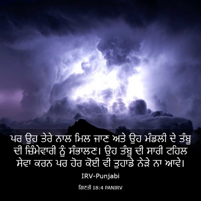 Picture 03 - ਗਿਣਤੀ 18:4 PANIRV - ਪਰ ਉਹ ਤੇਰੇ ਨਾਲ ਮਿਲ - Bible Verse Picture