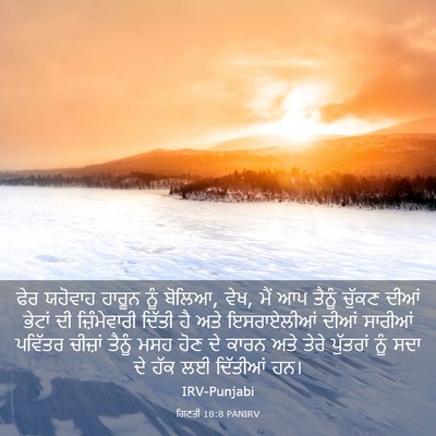 Picture 03 - ਗਿਣਤੀ 18:8 PANIRV - ਫੇਰ ਯਹੋਵਾਹ ਹਾਰੂਨ - Bible Verse Picture