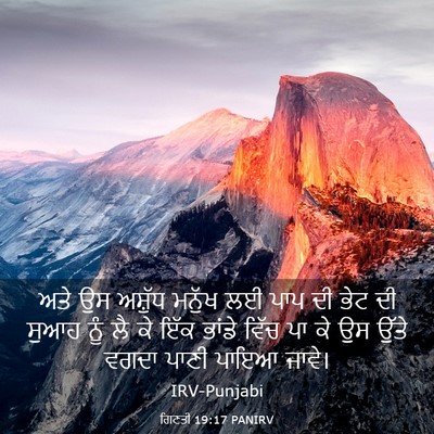Picture 03 - ਗਿਣਤੀ 19:17 PANIRV - ਅਤੇ ਉਸ ਅਸ਼ੁੱਧ - Bible Verse Picture