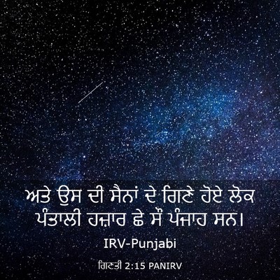 Picture 03 - ਗਿਣਤੀ 2:15 PANIRV - ਅਤੇ ਉਸ ਦੀ ਸੈਨਾਂ ਦੇ - Bible Verse Picture