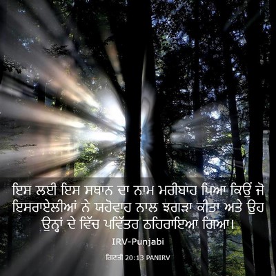 Picture 03 - ਗਿਣਤੀ 20:13 PANIRV - ਇਸ ਲਈ ਇਸ ਸਥਾਨ ਦਾ - Bible Verse Picture