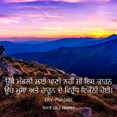 Picture 03 - ਗਿਣਤੀ 20:2 PANIRV - ਉੱਥੇ ਮੰਡਲੀ ਲਈ ਪਾਣੀ - Bible Verse Picture
