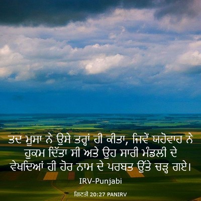 Picture 03 - ਗਿਣਤੀ 20:27 PANIRV - ਤਦ ਮੂਸਾ ਨੇ ਉਸੇ - Bible Verse Picture