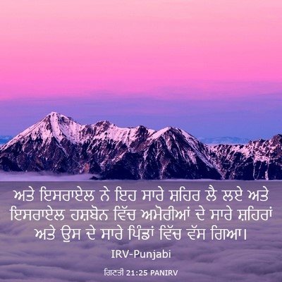 Picture 03 - ਗਿਣਤੀ 21:25 PANIRV - ਅਤੇ ਇਸਰਾਏਲ ਨੇ ਇਹ - Bible Verse Picture