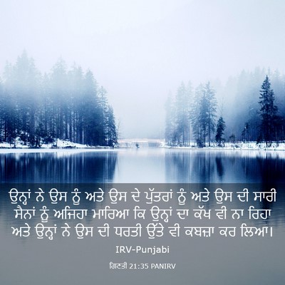 Picture 03 - ਗਿਣਤੀ 21:35 PANIRV - ਉਨ੍ਹਾਂ ਨੇ ਉਸ ਨੂੰ - Bible Verse Picture