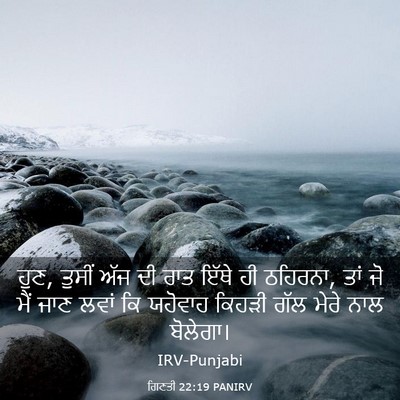 Picture 03 - ਗਿਣਤੀ 22:19 PANIRV - ਹੁਣ, ਤੁਸੀਂ ਅੱਜ ਦੀ - Bible Verse Picture