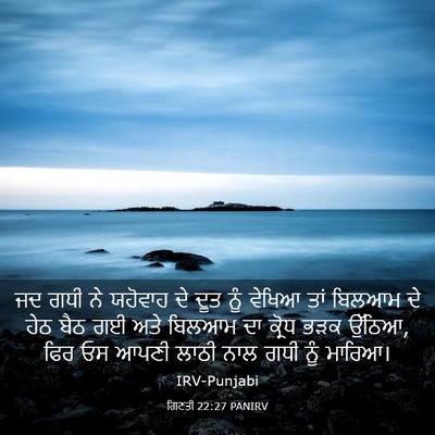 Picture 03 - ਗਿਣਤੀ 22:27 PANIRV - ਜਦ ਗਧੀ ਨੇ ਯਹੋਵਾਹ ਦੇ - Bible Verse Picture