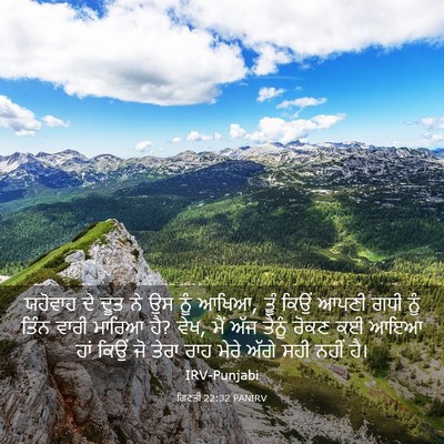 Picture 03 - ਗਿਣਤੀ 22:32 PANIRV - ਯਹੋਵਾਹ ਦੇ ਦੂਤ ਨੇ ਉਸ - Bible Verse Picture