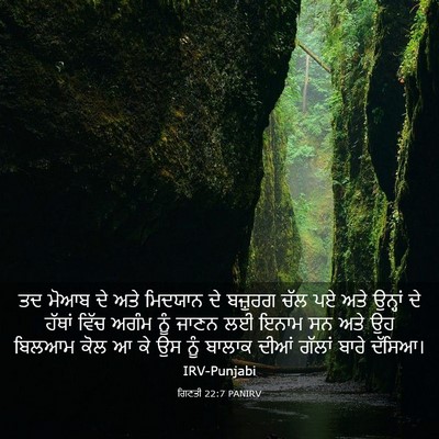 Picture 03 - ਗਿਣਤੀ 22:7 PANIRV - ਤਦ ਮੋਆਬ ਦੇ ਅਤੇ - Bible Verse Picture