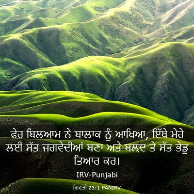 Picture 03 - ਗਿਣਤੀ 23:1 PANIRV - ਫੇਰ ਬਿਲਆਮ ਨੇ ਬਾਲਾਕ - Bible Verse Picture