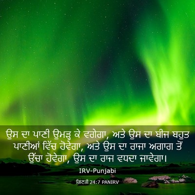 Picture 03 - ਗਿਣਤੀ 24:7 PANIRV - ਉਸ ਦਾ ਪਾਣੀ ਉਮੜ੍ਹ ਕੇ - Bible Verse Picture