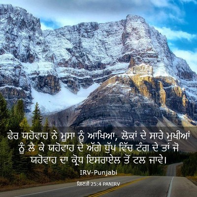 Picture 03 - ਗਿਣਤੀ 25:4 PANIRV - ਫੇਰ ਯਹੋਵਾਹ ਨੇ ਮੂਸਾ - Bible Verse Picture