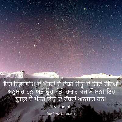 Picture 03 - ਗਿਣਤੀ 26:37 PANIRV - ਇਹ ਇਫ਼ਰਾਈਮ ਦੇ - Bible Verse Picture