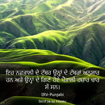 Picture 03 - ਗਿਣਤੀ 26:50 PANIRV - ਇਹ ਨਫ਼ਤਾਲੀ ਦੇ ਟੱਬਰ - Bible Verse Picture