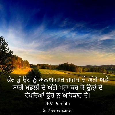 Picture 03 - ਗਿਣਤੀ 27:19 PANIRV - ਫੇਰ ਤੂੰ ਉਹ ਨੂੰ - Bible Verse Picture
