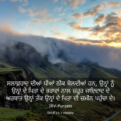Picture 03 - ਗਿਣਤੀ 27:7 PANIRV - ਸਲਾਫ਼ਹਾਦ ਦੀਆਂ - Bible Verse Picture