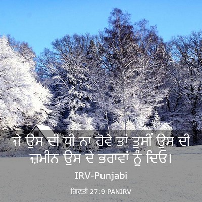 Picture 03 - ਗਿਣਤੀ 27:9 PANIRV - ਜੇ ਉਸ ਦੀ ਧੀ ਨਾ ਹੋਵੇ - Bible Verse Picture
