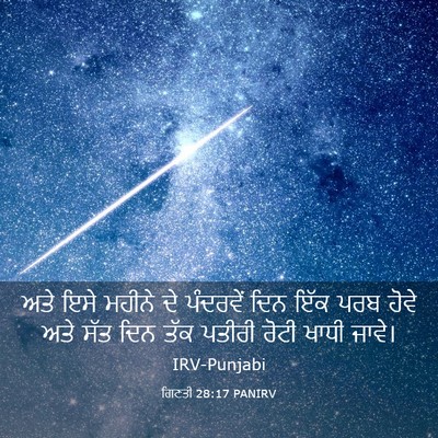 Picture 03 - ਗਿਣਤੀ 28:17 PANIRV - ਅਤੇ ਇਸੇ ਮਹੀਨੇ ਦੇ - Bible Verse Picture