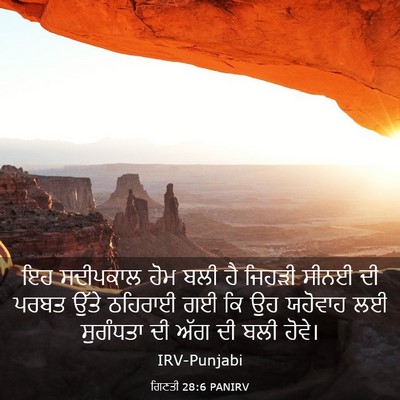 Picture 03 - ਗਿਣਤੀ 28:6 PANIRV - ਇਹ ਸਦੀਪਕਾਲ ਹੋਮ ਬਲੀ - Bible Verse Picture
