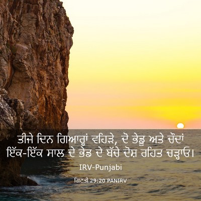 Picture 03 - ਗਿਣਤੀ 29:20 PANIRV - ਤੀਜੇ ਦਿਨ ਗਿਆਰ੍ਹਾਂ - Bible Verse Picture