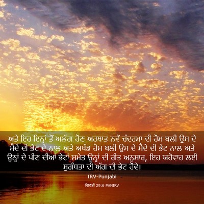 Picture 03 - ਗਿਣਤੀ 29:6 PANIRV - ਅਤੇ ਇਹ ਇਨ੍ਹਾਂ ਤੋਂ - Bible Verse Picture