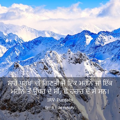 Picture 03 - ਗਿਣਤੀ 3:34 PANIRV - ਸਾਰੇ ਪੁਰਖਾਂ ਦੀ - Bible Verse Picture