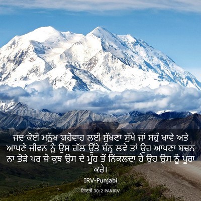 Picture 03 - ਗਿਣਤੀ 30:2 PANIRV - ਜਦ ਕੋਈ ਮਨੁੱਖ - Bible Verse Picture