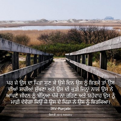 Picture 03 - ਗਿਣਤੀ 30:5 PANIRV - ਪਰ ਜੇ ਉਸ ਦਾ ਪਿਤਾ - Bible Verse Picture