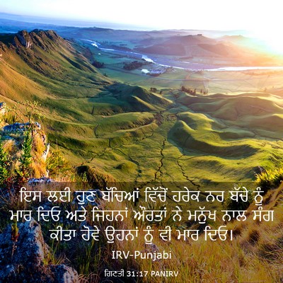 Picture 03 - ਗਿਣਤੀ 31:17 PANIRV - ਇਸ ਲਈ ਹੁਣ ਬੱਚਿਆਂ - Bible Verse Picture