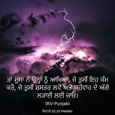Picture 03 - ਗਿਣਤੀ 32:20 PANIRV - ਤਾਂ ਮੂਸਾ ਨੇ ਉਨ੍ਹਾਂ - Bible Verse Picture