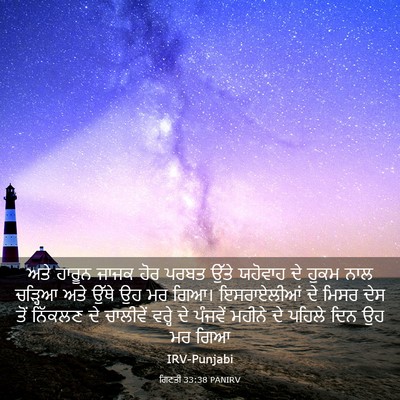 Picture 03 - ਗਿਣਤੀ 33:38 PANIRV - ਅਤੇ ਹਾਰੂਨ ਜਾਜਕ ਹੋਰ - Bible Verse Picture