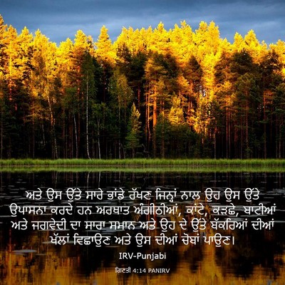 Picture 03 - ਗਿਣਤੀ 4:14 PANIRV - ਅਤੇ ਉਸ ਉੱਤੇ ਸਾਰੇ - Bible Verse Picture