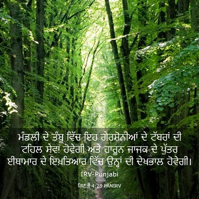 Picture 03 - ਗਿਣਤੀ 4:28 PANIRV - ਮੰਡਲੀ ਦੇ ਤੰਬੂ ਵਿੱਚ - Bible Verse Picture