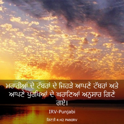 Picture 03 - ਗਿਣਤੀ 4:42 PANIRV - ਮਰਾਰੀਆਂ ਦੇ ਟੱਬਰਾਂ - Bible Verse Picture