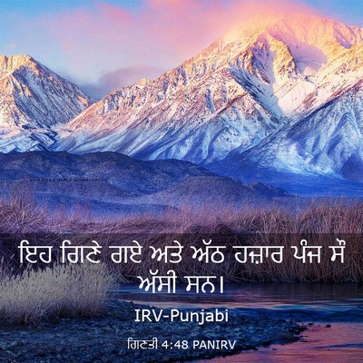 Picture 03 - ਗਿਣਤੀ 4:48 PANIRV - ਇਹ ਗਿਣੇ ਗਏ ਅਤੇ ਅੱਠ - Bible Verse Picture