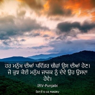 Picture 03 - ਗਿਣਤੀ 5:10 PANIRV - ਹਰ ਮਨੁੱਖ ਦੀਆਂ - Bible Verse Picture