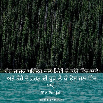 Picture 03 - ਗਿਣਤੀ 5:17 PANIRV - ਫੇਰ ਜਾਜਕ ਪਵਿੱਤਰ ਜਲ - Bible Verse Picture