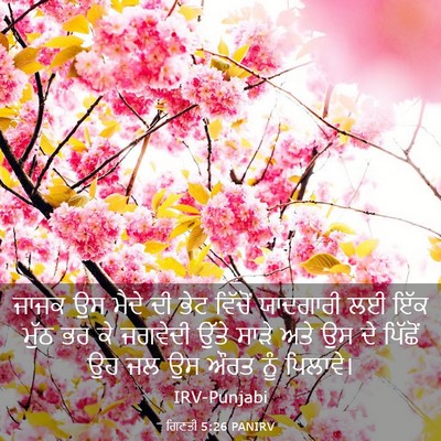 Picture 03 - ਗਿਣਤੀ 5:26 PANIRV - ਜਾਜਕ ਉਸ ਮੈਦੇ ਦੀ ਭੇਟ - Bible Verse Picture