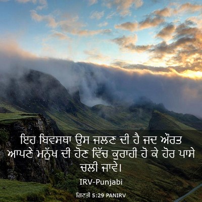 Picture 03 - ਗਿਣਤੀ 5:29 PANIRV - ਇਹ ਬਿਵਸਥਾ ਉਸ ਜਲਣ ਦੀ - Bible Verse Picture