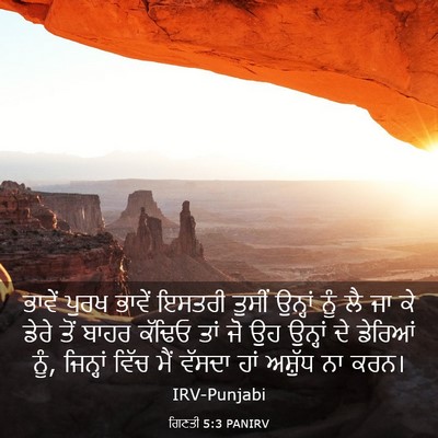 Picture 03 - ਗਿਣਤੀ 5:3 PANIRV - ਭਾਵੇਂ ਪੁਰਖ ਭਾਵੇਂ - Bible Verse Picture