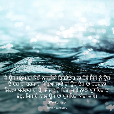 Picture 03 - ਗਿਣਤੀ 5:8 PANIRV - ਜੇ ਉਸ ਮਨੁੱਖ ਦਾ ਕੋਈ - Bible Verse Picture